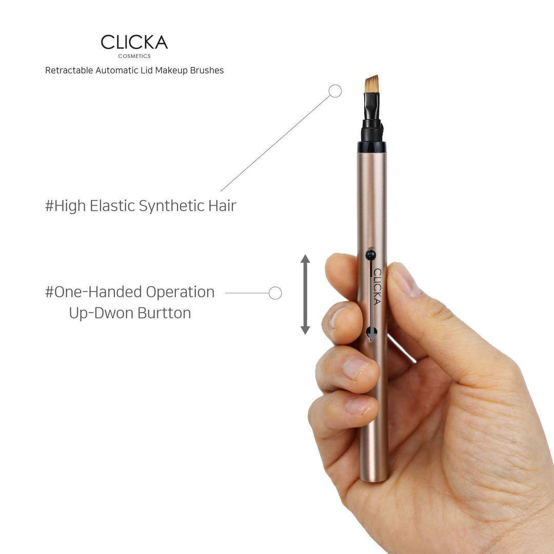 Retractable Automatic Lid Eyebrow Brush (Champagne gold)