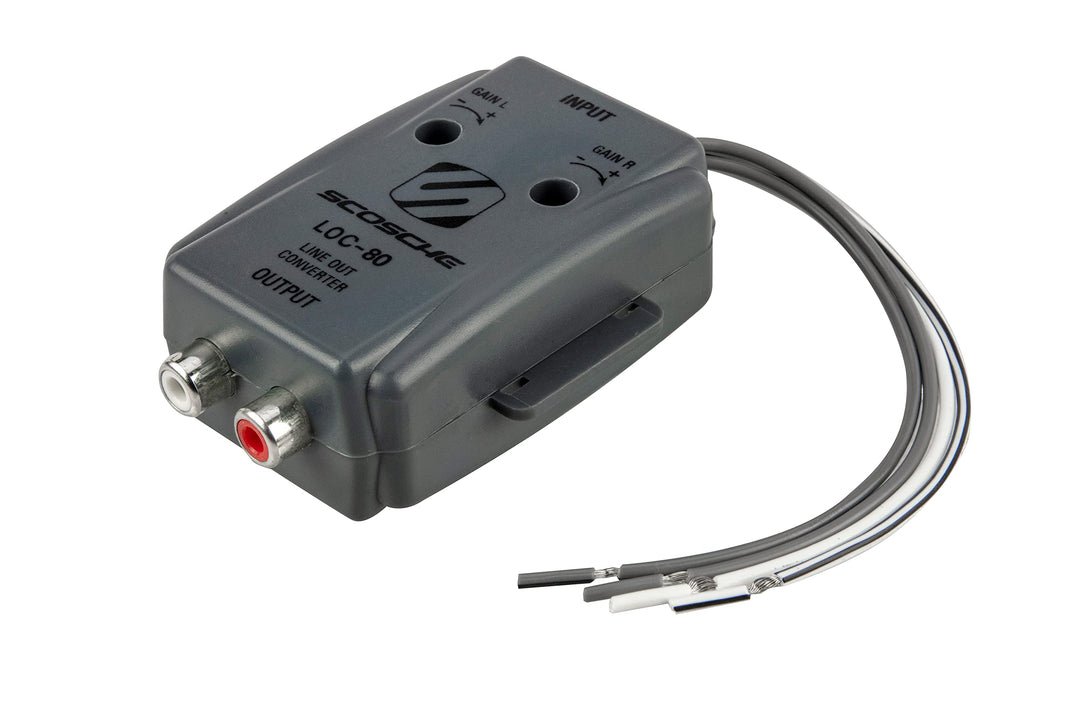 LOC80 Line Output Converter - 2 Channel High/Low RCA Converter Car Audio - Ideal for Subwoofer Amp - Line Level Converter for Car Stereo Amplifier - Easy Installation - Quality Sound
