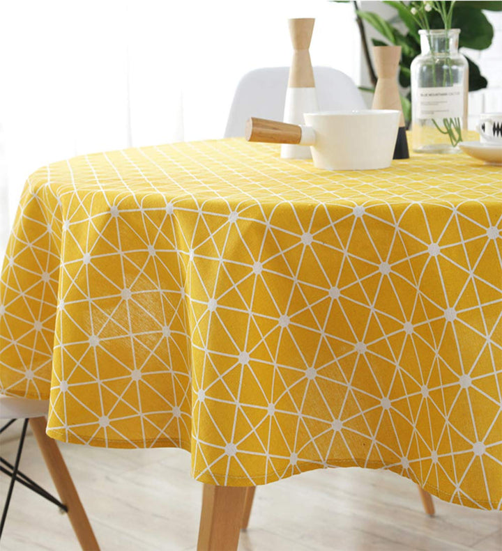 meioro Round Table Cloth Cover Cotton Linen Tablecloth 