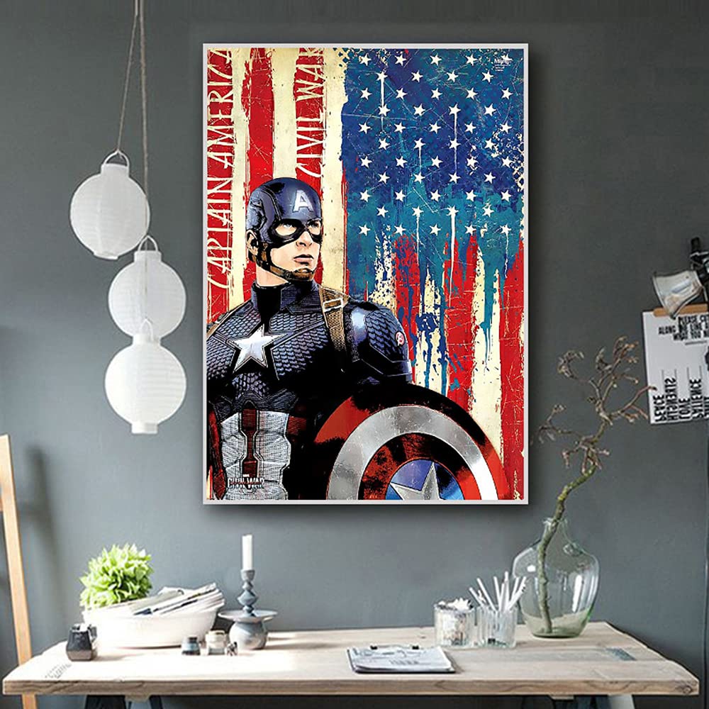 SaxSauly DIY 5D Diamond Painting Superhero and Flag by 