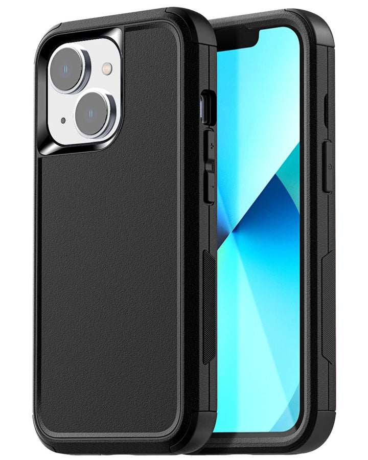 AICase for iPhone 13/iPhone 14 Case,Heavy Duty 3-Layer Rugged Pocket-Friendly Phone Case,Durable Military Grade Protection Shockproof/Drop Proof/Dust-Proof Protective Cover for iPhone 13/14 (Black)
