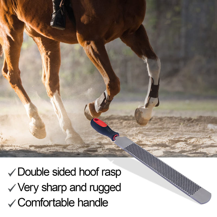 wevsuipo Hoof Rasp for Horses, Horseshoe File, 18 Inches Black Farrier Hoof Rasp Tool with Handle, Suitable for Repair Horse Hooves, Goat Hooves, Cow Hooves and Wood Working