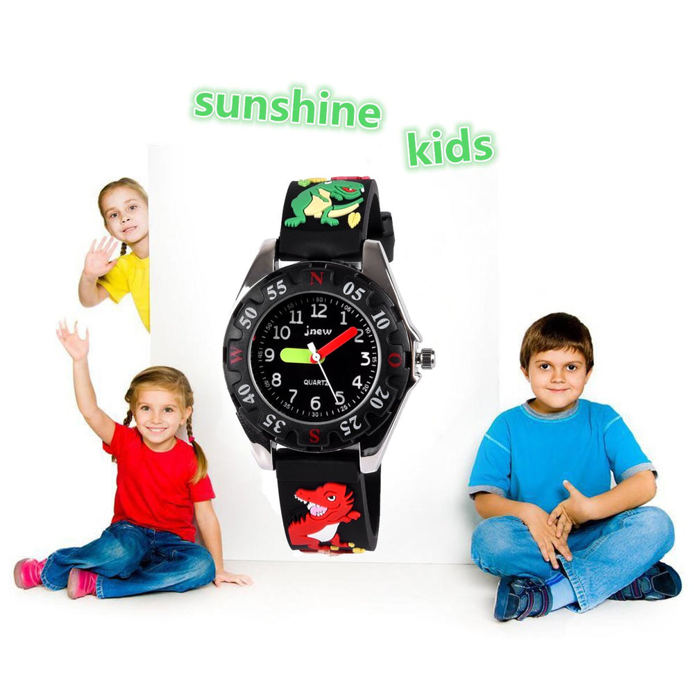 Kids Waterproof Watch, 3D Lovely Cartoon Watch for Girl and Boy-The Best Gift, Black Dragon, Japanese