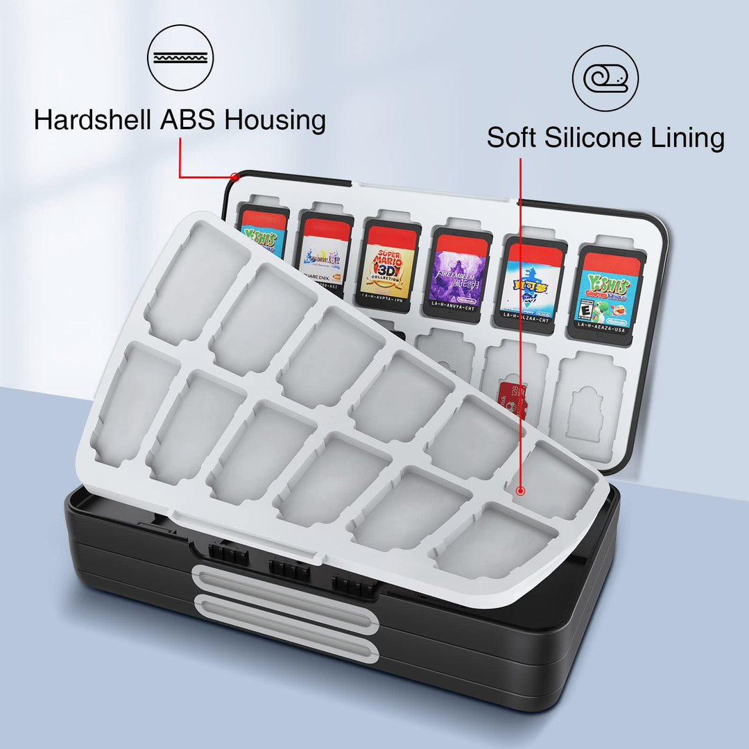 Game Card Case for Nintendo Switch and Switch OLED,Customized Pattern Nintendo Switch Lite Game Card Storage Case with 72 Game Card Slots and 24 Micro SD Card Slots.