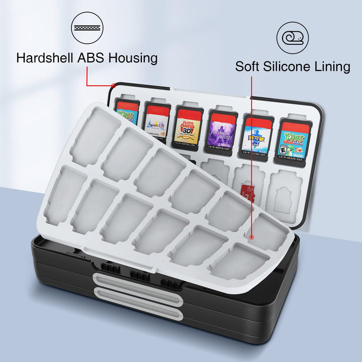 Game Card Case for Nintendo Switch and Switch OLED,Customized Pattern Nintendo Switch Lite Game Card Storage Case with 72 Game Card Slots and 24 Micro SD Card Slots.