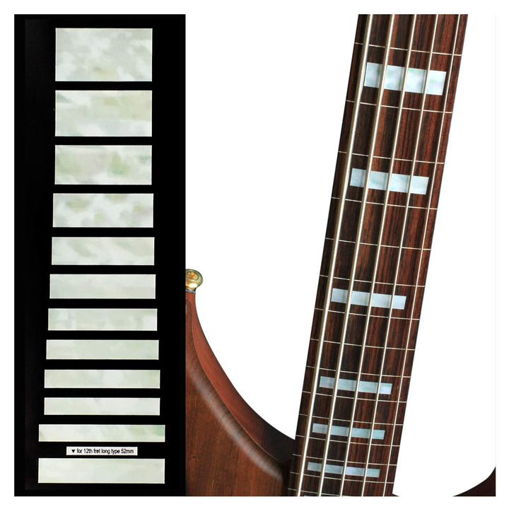 Jockomo Jazz Bass Block (White Pearl) 5 String Base Inlay Sticker