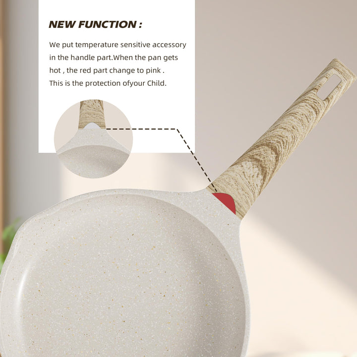 Nonstick Granite Frying Pan Skillet, Non Stick Omelette Fry Pans, Omelet Egg Pan, Stone Cookware Chef&#39;s Pan, Induction Compatible, PFOA Free (Gray, 11 Inch)