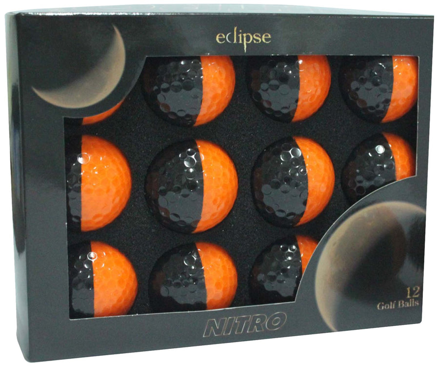 Eclipse Golf Balls, Black/Tangerine