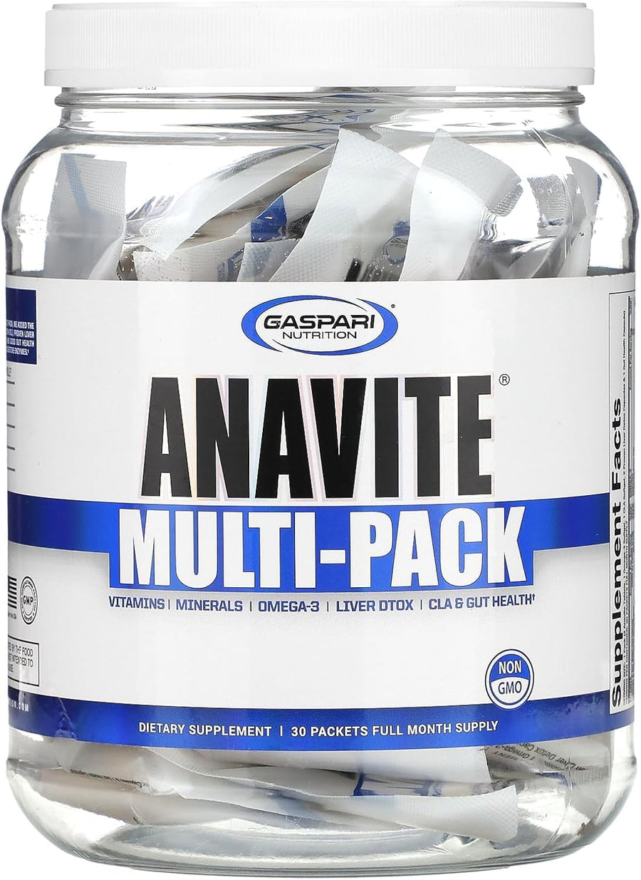 Anavite, Full Spectrum Multi-Vitamin Packs, Anavite Multivitamins, CLA, Omega 3s, Proven Gut, and Proven Liver Detox, All in 1 (30 Servings, 5 in 1 Multivitamin Pack)