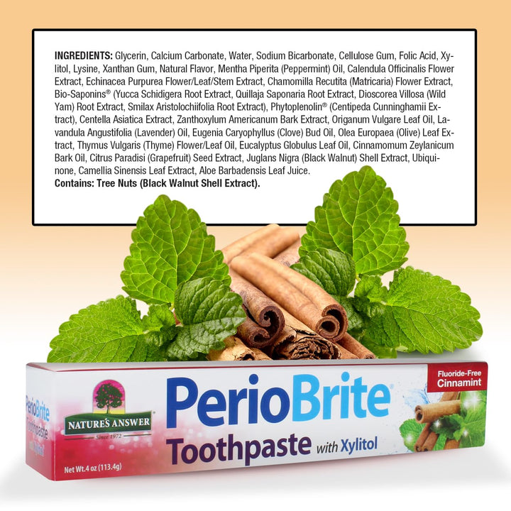 Nature&#39;s Answer Perio Brite Toothpaste, Cinnamint, 4 Ounce