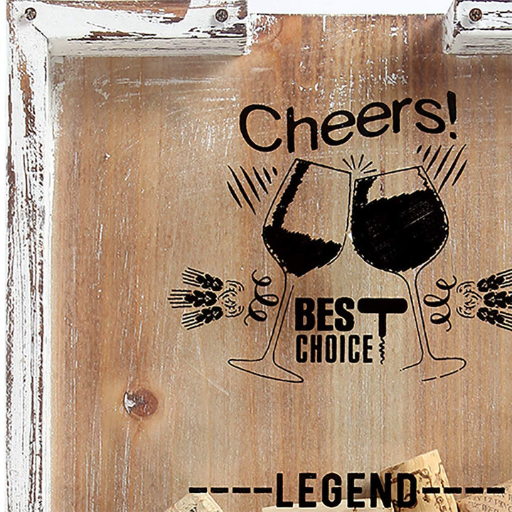 Lily&#39;s Home Wine Funny Wine Cork Holder, Shadow Box Makes The Ideal Gift for The Happy and Hydrated Wine Lover, Wood and Glass