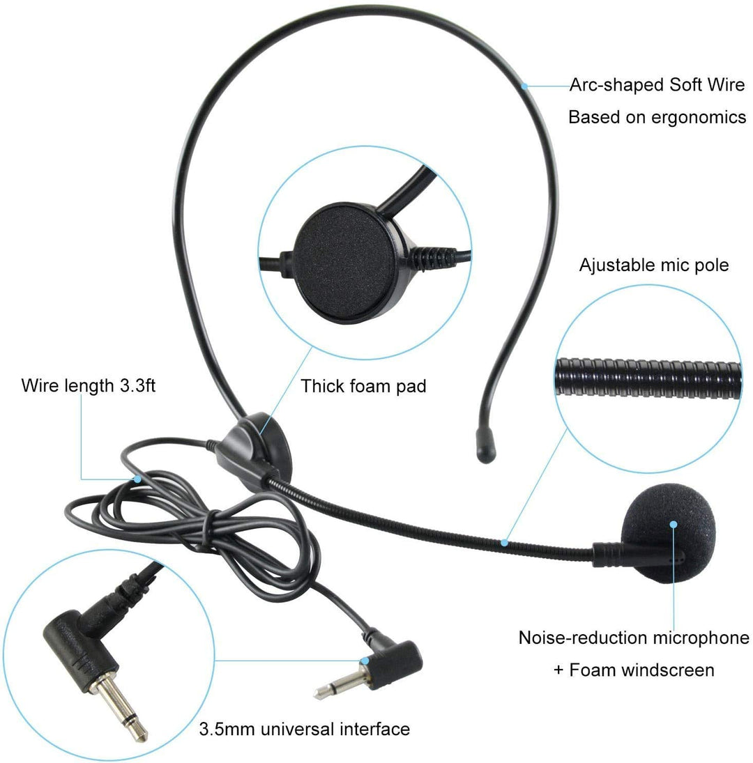 EXMAX Headworn Microphone for ATG-100T EX-100 EXD-101 W