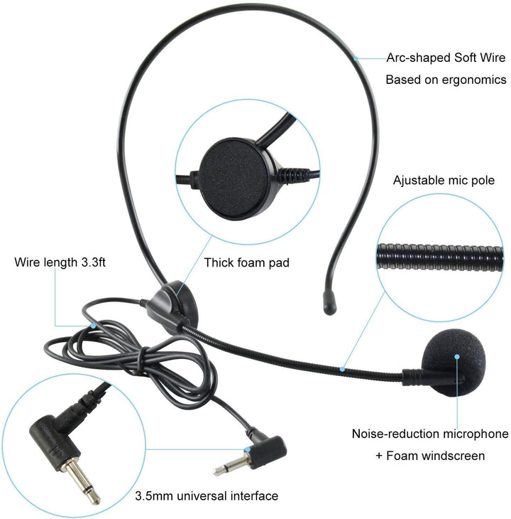 EXMAX Headworn Microphone for ATG-100T EX-100 EXD-101 W
