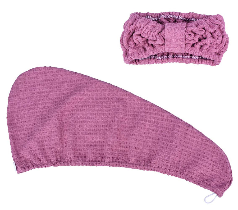 Hair Drying Towel & Headband for Women Washing Face and Makeup Absorbent Hair Wrap Turban Quick Dry Microfiber Hair Towels Fast Drying for Curly Long Thick Hair Gifts for Girls (Towel+Headband)