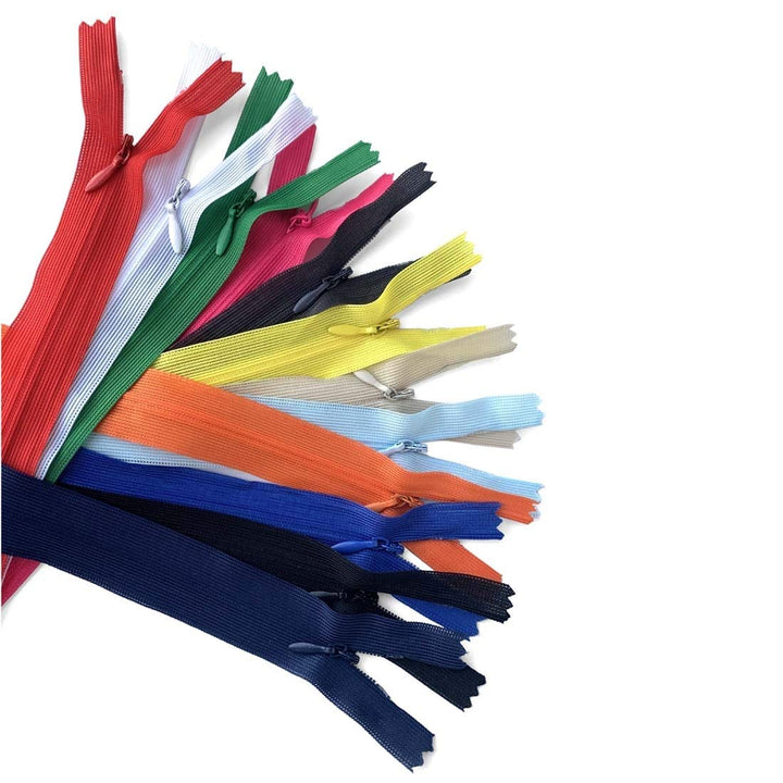 Yzsfirm 10 Pcs 20 Inch Real Silk Invisible Sewing Zipper Bulk,Beige Coil Closed Zippers for Tailor Sewing Crafts