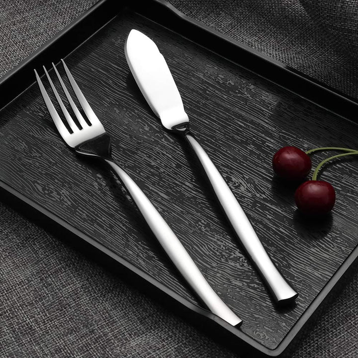 8-Piece Stainless Steel Fish Forks Fish Knives, Fish Serving Fork and Fish Serving Knife