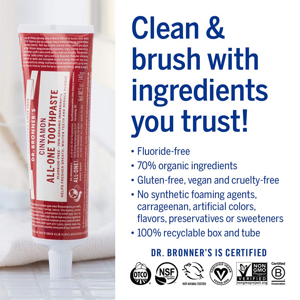 Dr. Bronner&#39;S Magic Soaps Cinnamon Toothpaste, 5 Ounce