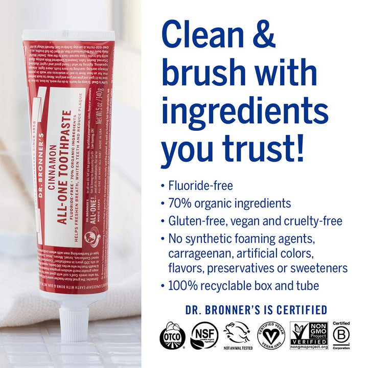 Dr. Bronner&#39;S Magic Soaps Cinnamon Toothpaste, 5 Ounce