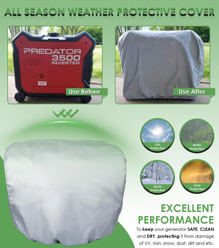 Generator Waterproof Cover for Honda EU3000is Predator 3500 Weather/UV Resistant Cover for Honda Outdoor Power Equipment Replace 08P57-ZS9-00S
