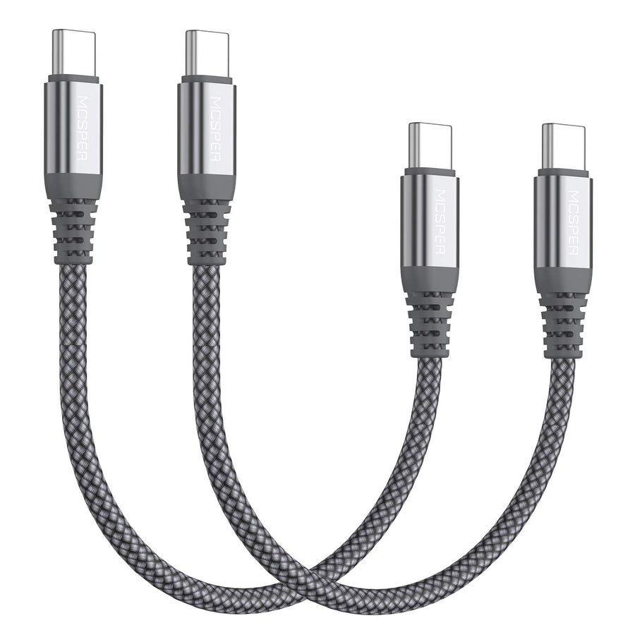 Short USB C to USB C 60W Cable(2 Pack 0.5Ft), Type C Fa