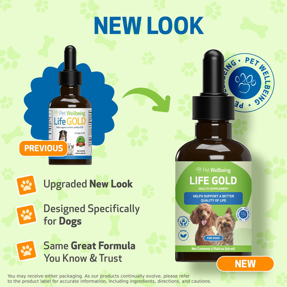 Life Gold for Dogs - Vet-Formulated - Immune Support and Antioxidant Protection - Natural Herbal Supplement 2 oz (59 ml)