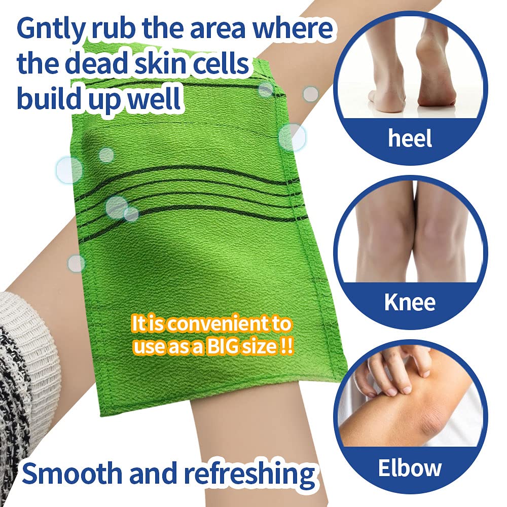 Asian Exfoliating Bath Washcloth (Large Green - 4 pcs)