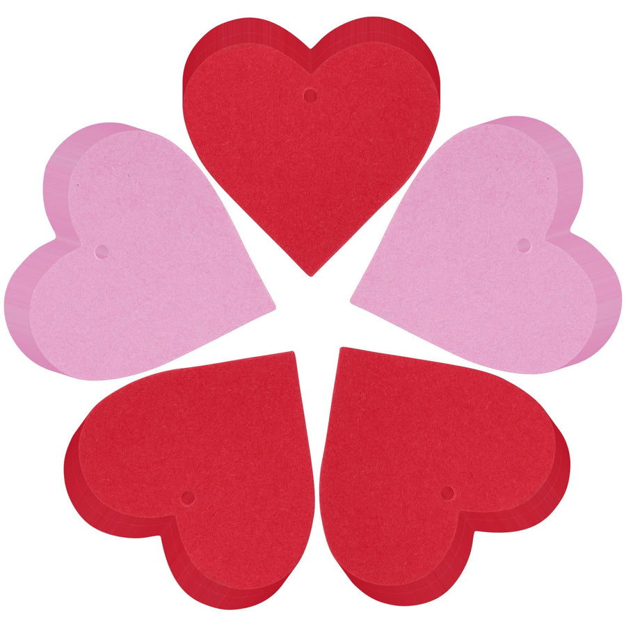 250pcs Heart Shape Paper Valentine Heart Confetti Blank Paper Tags Heart Cutouts Gift Tags for Party Favors Wedding Decorations Baby Showers Thank You Card Christmas Cards (Red, Pink)
