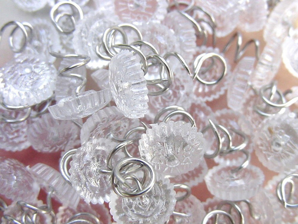 Attmu 60 Pcs Upholstery Tacks Headliner Pins Clear Head