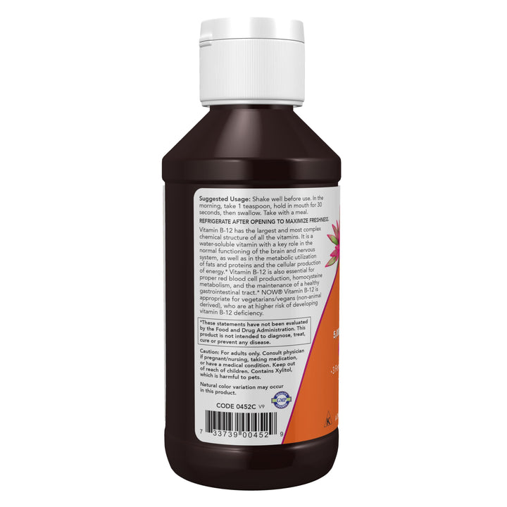 NOW Foods Supplements, Ultra B-12, Liquid, 800 mcg Foli