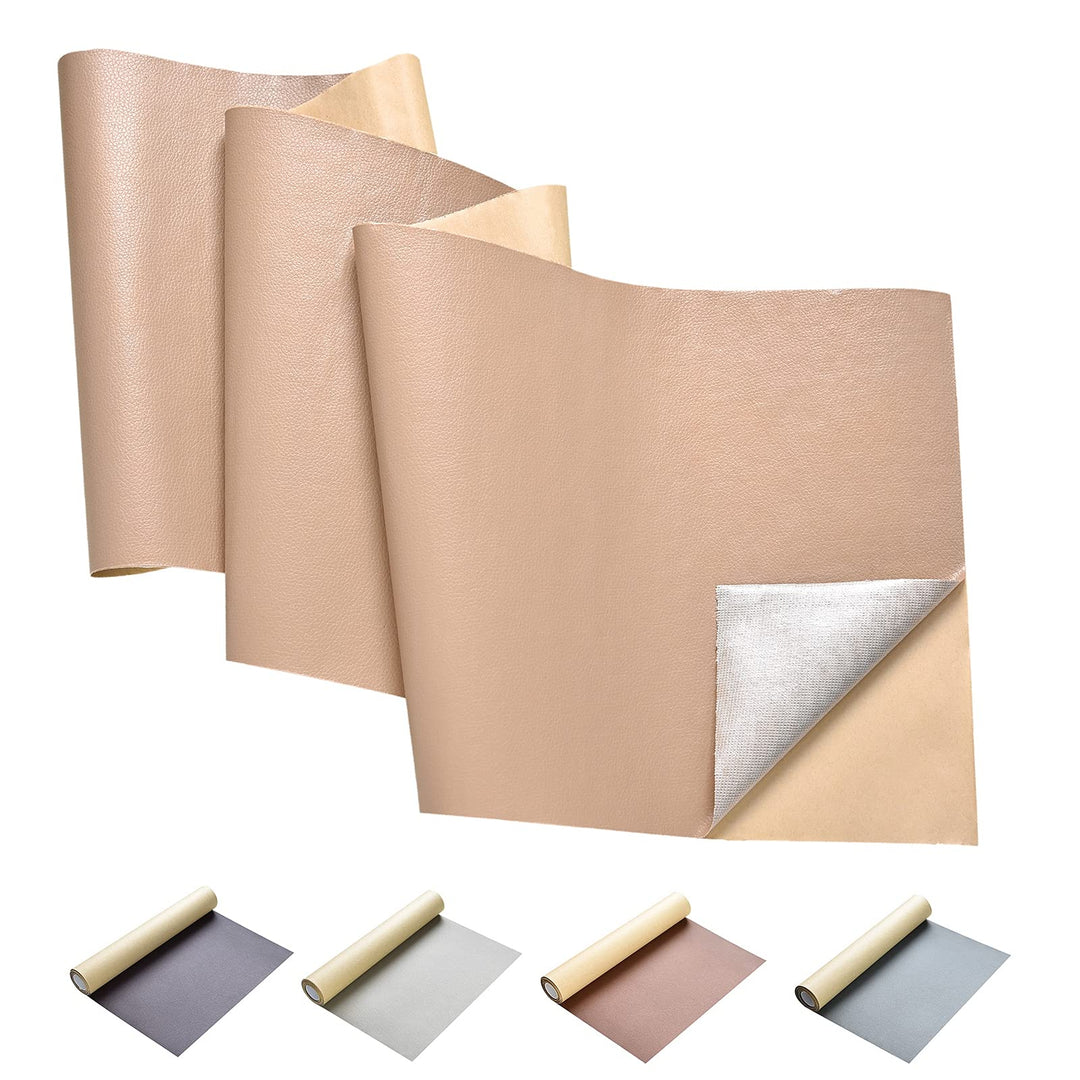 Leather Tape 10X53 Inch Self-Adhesive Leather Repair Patches Kit, Leather Patch for Sofas, Furniture, Drivers Seat, Couch (DarkBeige)