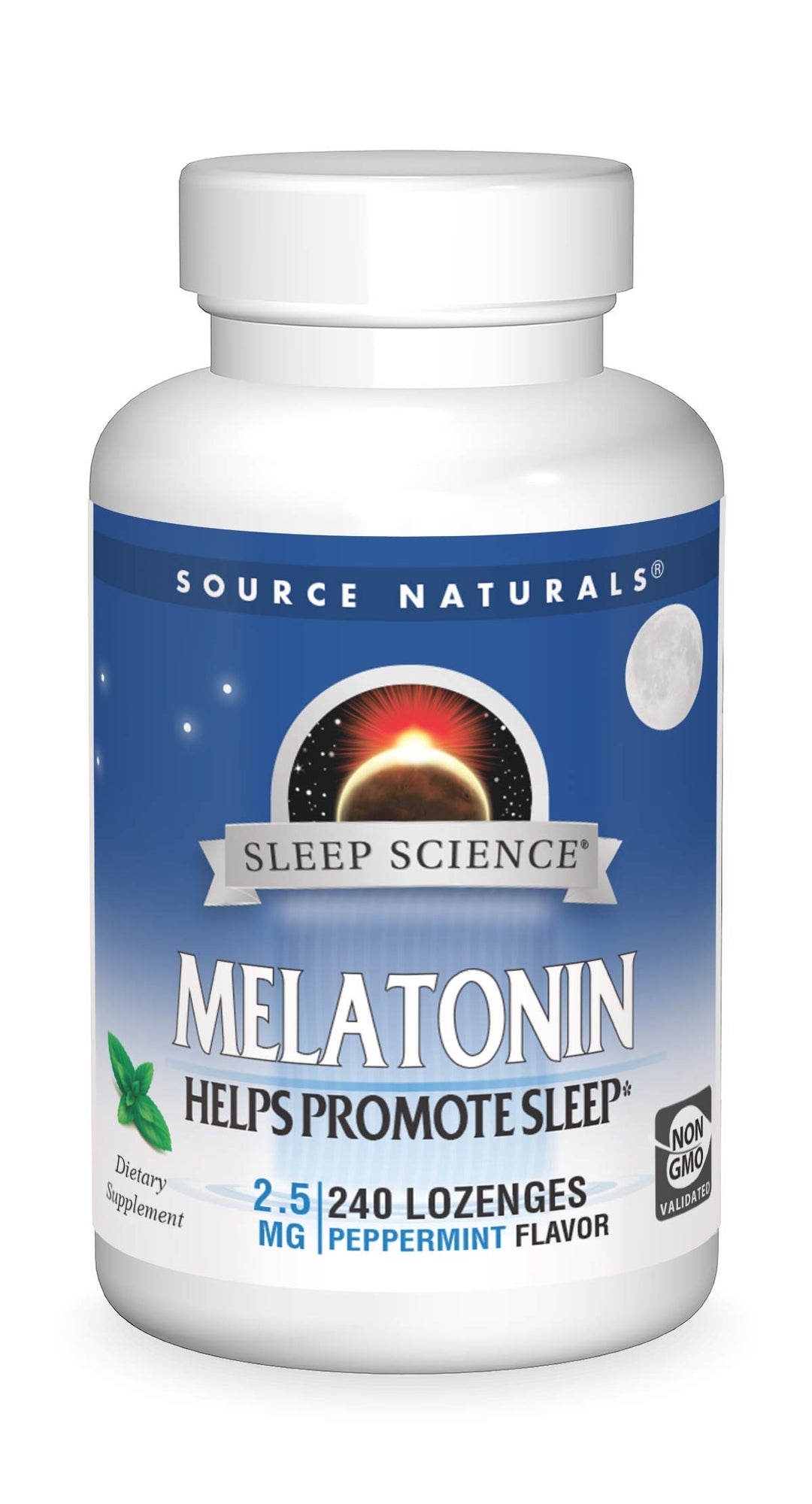 Melatonin, Sleep Supplement, 2.5 mg - 240 Peppermint Flavored Lozenges