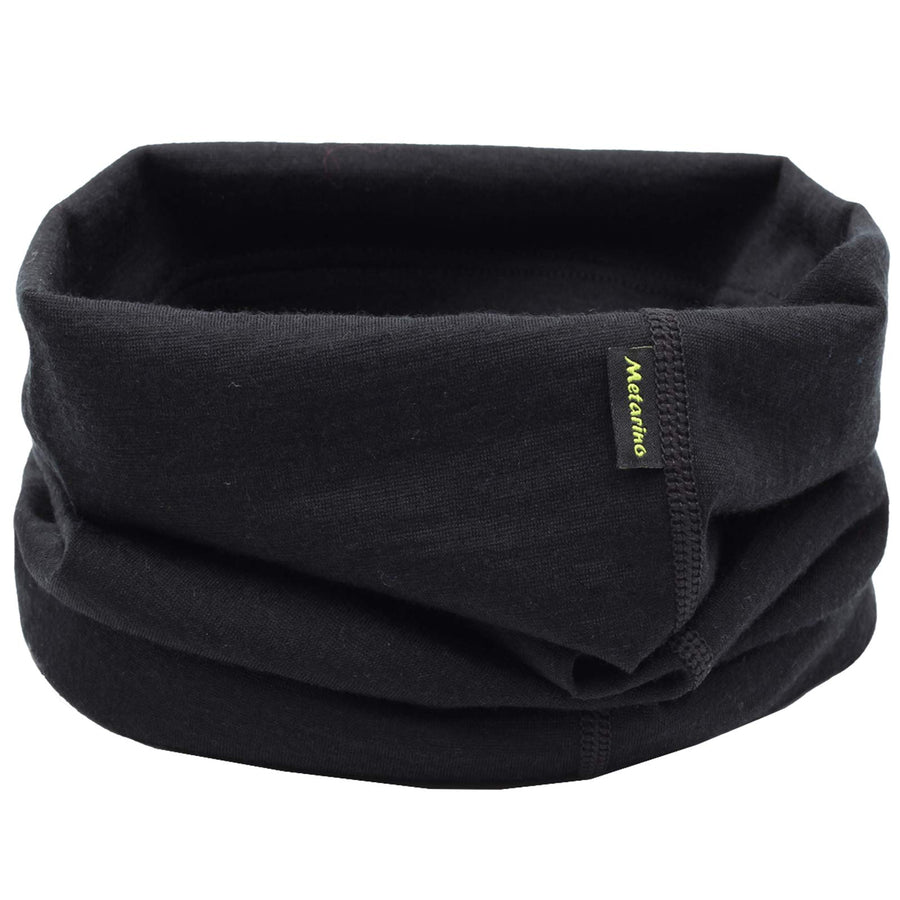 Merino Wool Neck Gaiter, Black, one Size