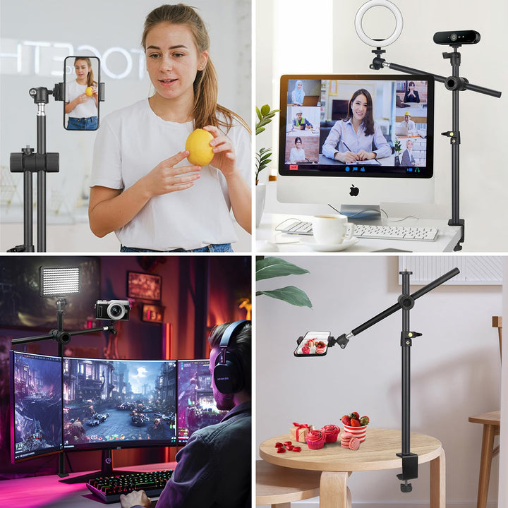 Overhead Camera Mount Webcam Stand, Camera Desk Mount w