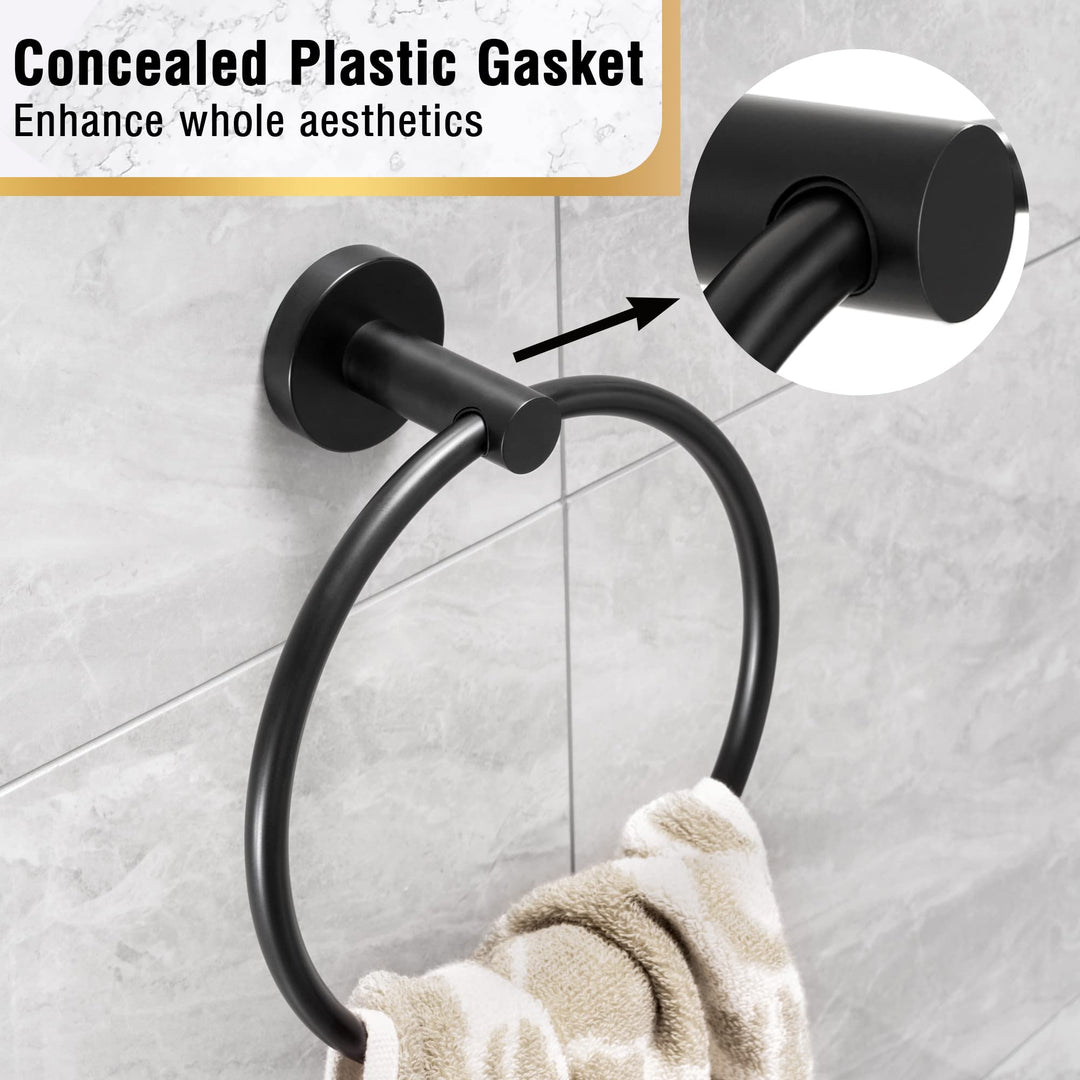 HITSLAM Brushed Gold Towel Ring for Bathroom, SUS304 St
