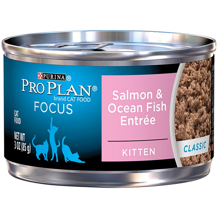 Wet Kitten Food Pate, Salmon and Ocean Fish Entree - (Pack of 24) 3 oz. Pull-Top Cans