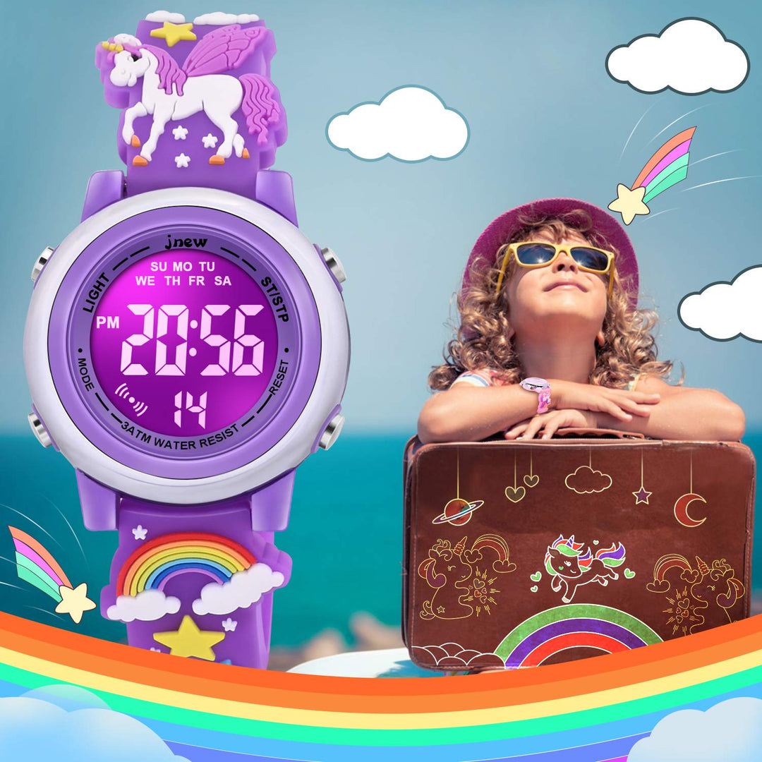 Kids Toys Age 3 4 5 6 7 8 9 10, Toddler Watches for Girls Unicorn Gifts for Girls Toddler Toys for Girls Age 3-8 Xmas Gift for 3 4 5 6 7 8 9 Years Old Girl - Unicorn Purple