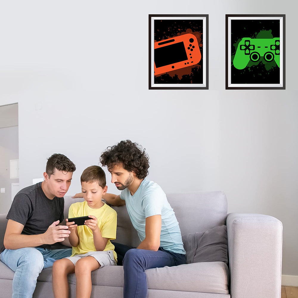 Video Game Decor Set of 4 (8”X 10”), Boys Room Decorations for Bedroom, Gaming Wall Art for Kids Boy Playroom Home Decor, gamer wall art, Teen boy bedroom, No Frames