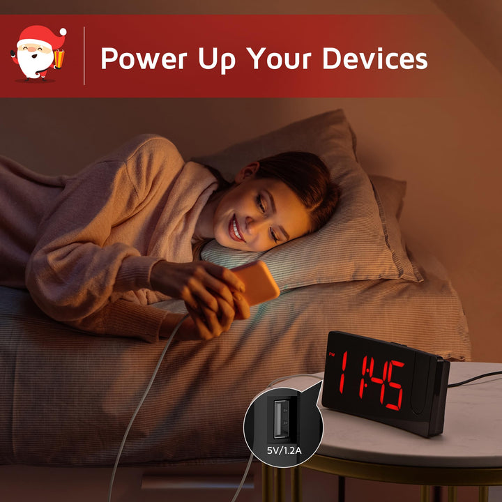 GOLOZA Projection Alarm Clock, Digital Clock with Moder