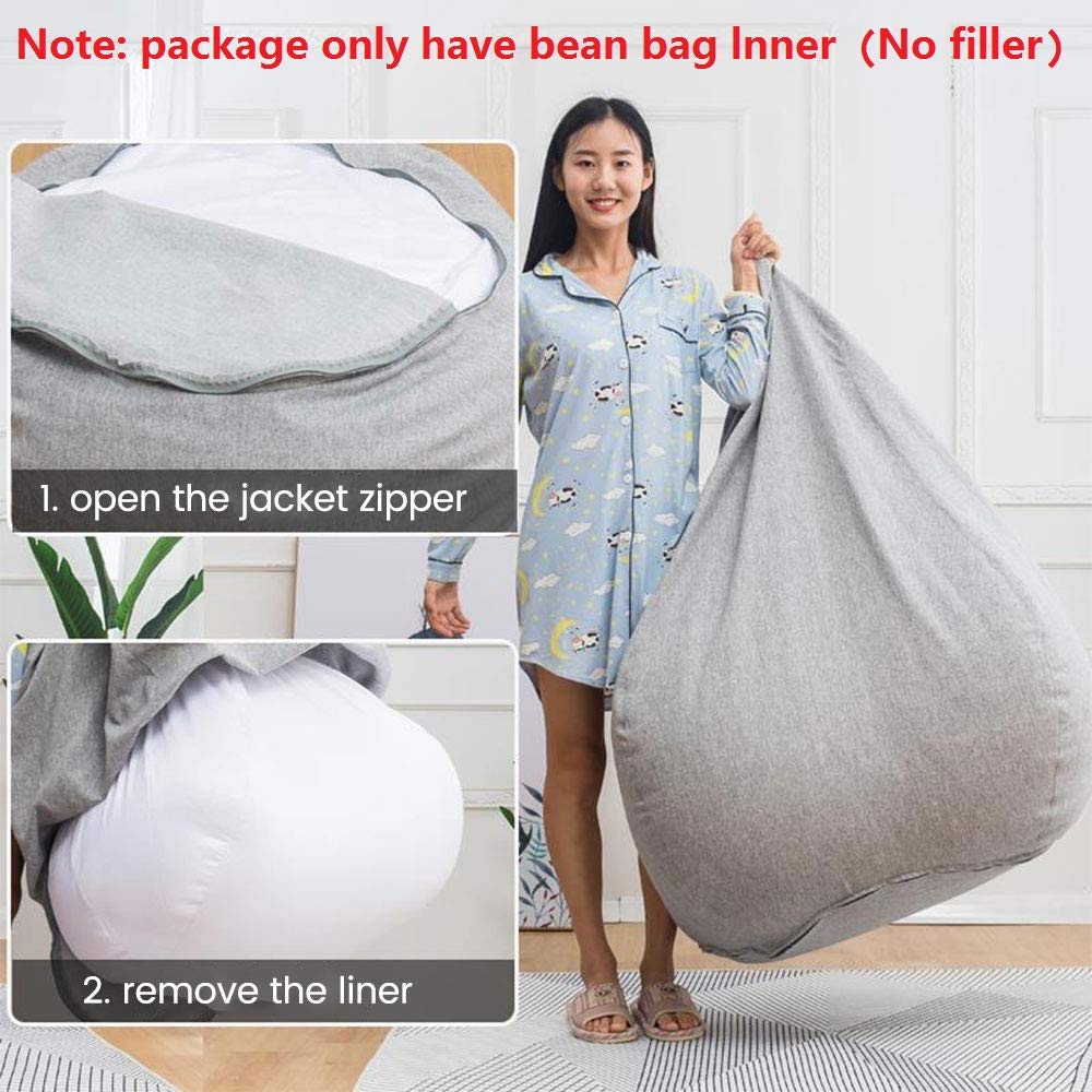 Inner Liner for Bean Bag Chair Cover Seat Lazy Sofa No Filler - Easy Cleaning (100x120cm)
