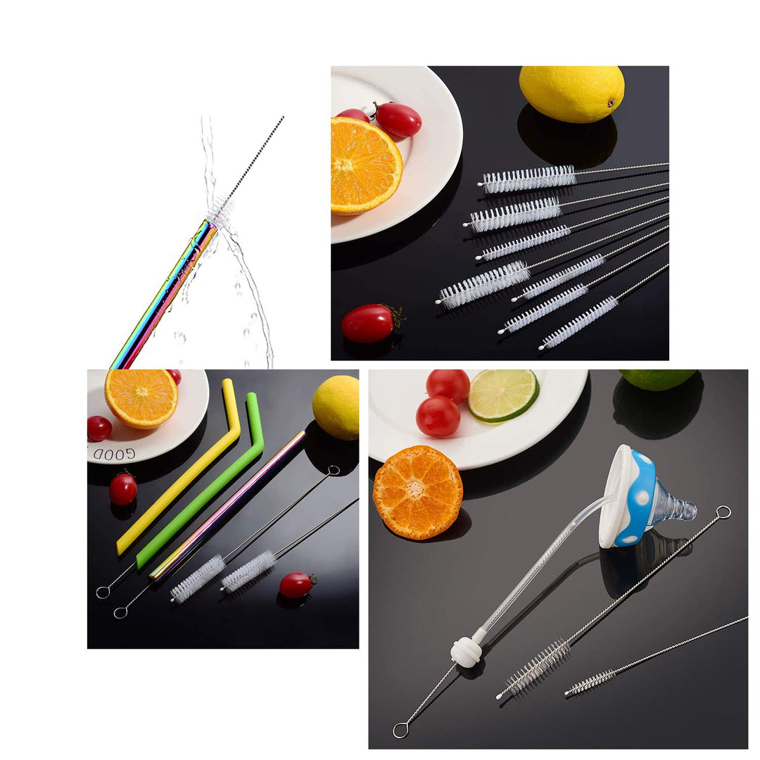 Long Straw Brush, Nylon Pipe Tube Cleaner 8-ihch 10 Dif