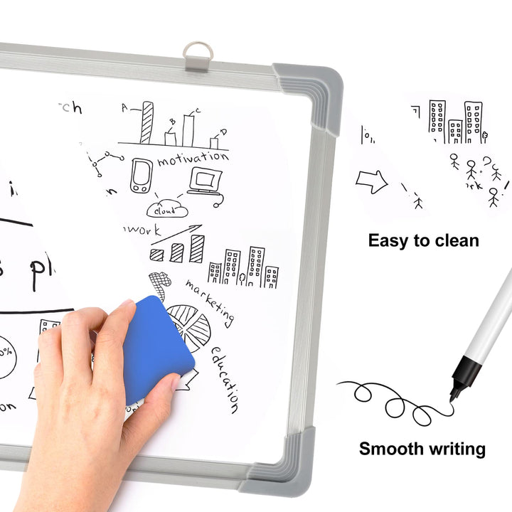 Monthly Calendar Dry Erase Whiteboard for Wall, 16 x 12 Magnetic WhiteBoard, Portable Hanging Double-Sided White Board for Office Drawing Kitchen Planning Memo, School Home Memo to Do List