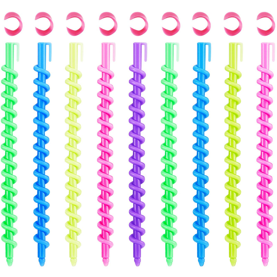 40 Pieces Hair Perm Rod Spiral Rod Plastic Long Barber Hairdressing Styling Curling Perm Rod Hair Rollers Salon Tools for Women