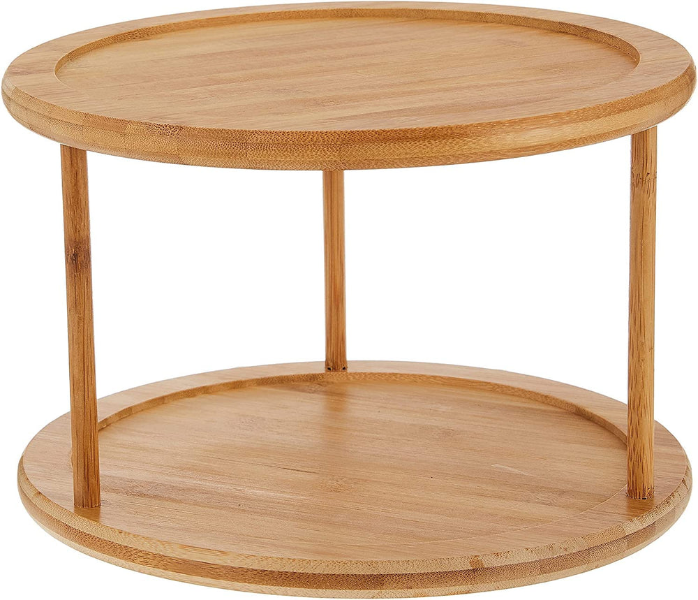 8302 Bamboo Wood 2-Tier 10 Kitchen Turntable