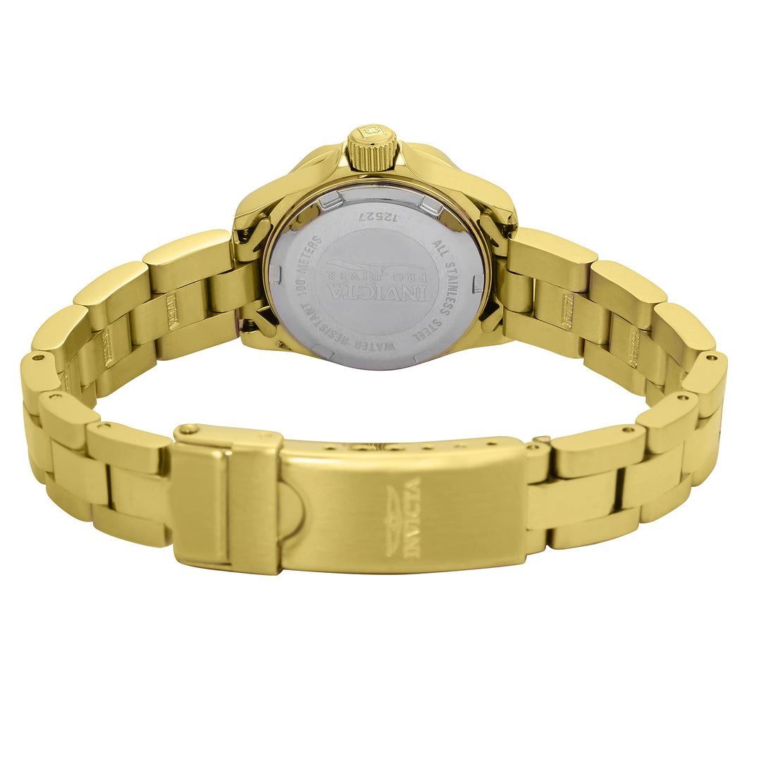 Women&#39;s 12527 Pro-Diver 18k Gold Ion-Plated Stainless Steel and Champagne Dial Bracelet Watch