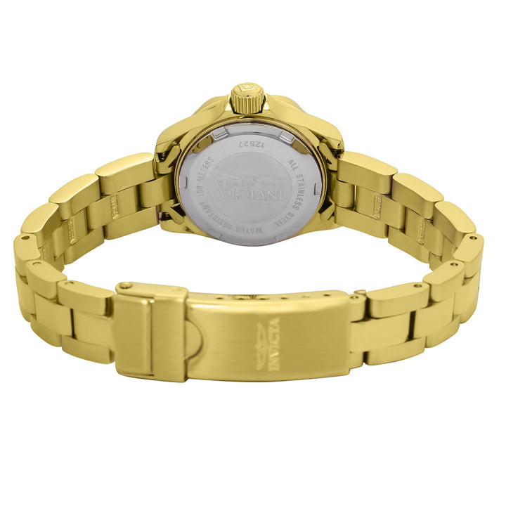 Women&#39;s 12527 Pro-Diver 18k Gold Ion-Plated Stainless Steel and Champagne Dial Bracelet Watch