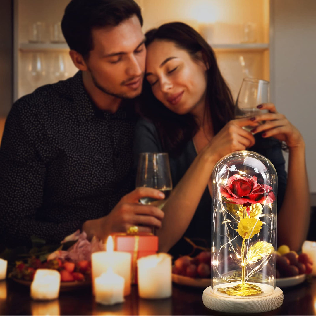 for Women, Birthday Gifts for Women Girlfriend, Colorful Artificial Flower Galaxy Rose in Glass Dome with LED Light for Mom Wife Grandma on Anniversary, hristmas, Valentine&#39;s Day
