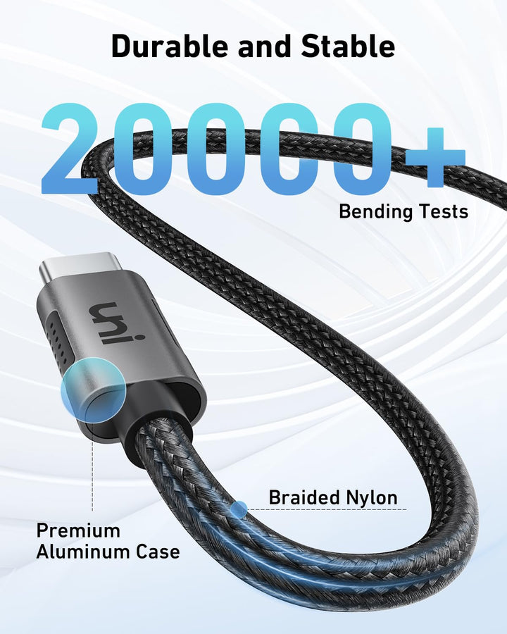 100W USB C to USB C Cable 10ft, USBC Fast Charging Cable PD 5A, Type C Charger Cable Nylon Braided, Compatible with MacBook Air/Pro M3, iPad Pro, Galaxy S24, iPhone 15/Pro/Plus/ProMax