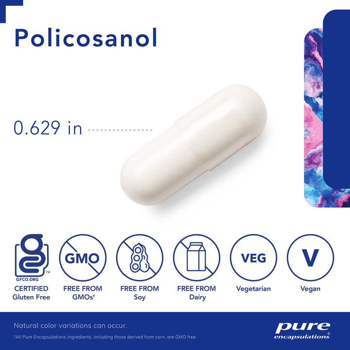 Policosanol 20 mg | Hypoallergenic Supplement Supports Healthy Lipid Metabolism and Cardiovascular Function | 120 Capsules