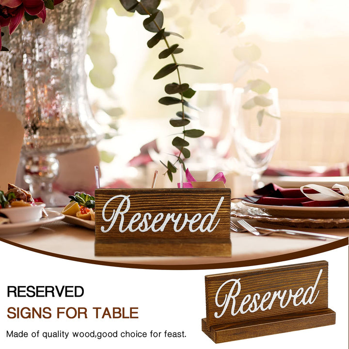 12 Pieces Wooden Table Reserved Signs Rustic Style Wood Sign Wedding Seating Signs for Wedding Restaurant Receptions Supplies