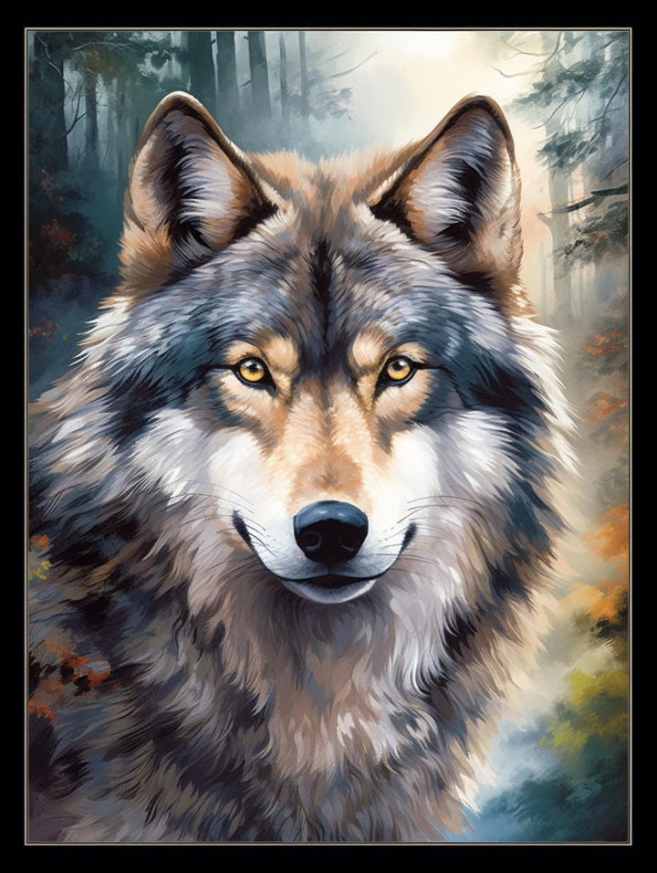 DIY Diamond Art Painting Kits for Adults Wolf, 5D Animal Diamonds Painting Full Round Drill(12x16in)
